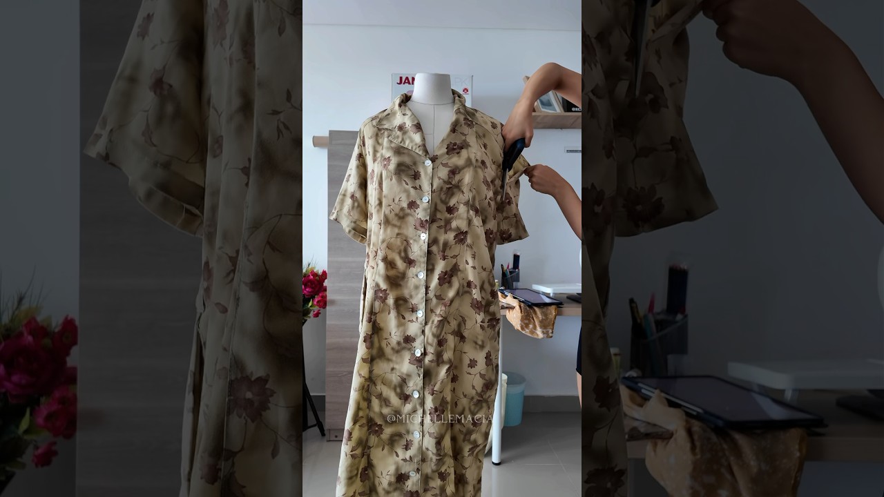As&iacute; transforme un vestido de ABUELITA 😱&iquest; lo usar&iacute;as ? #coser #moda #costura #diy #upcycling