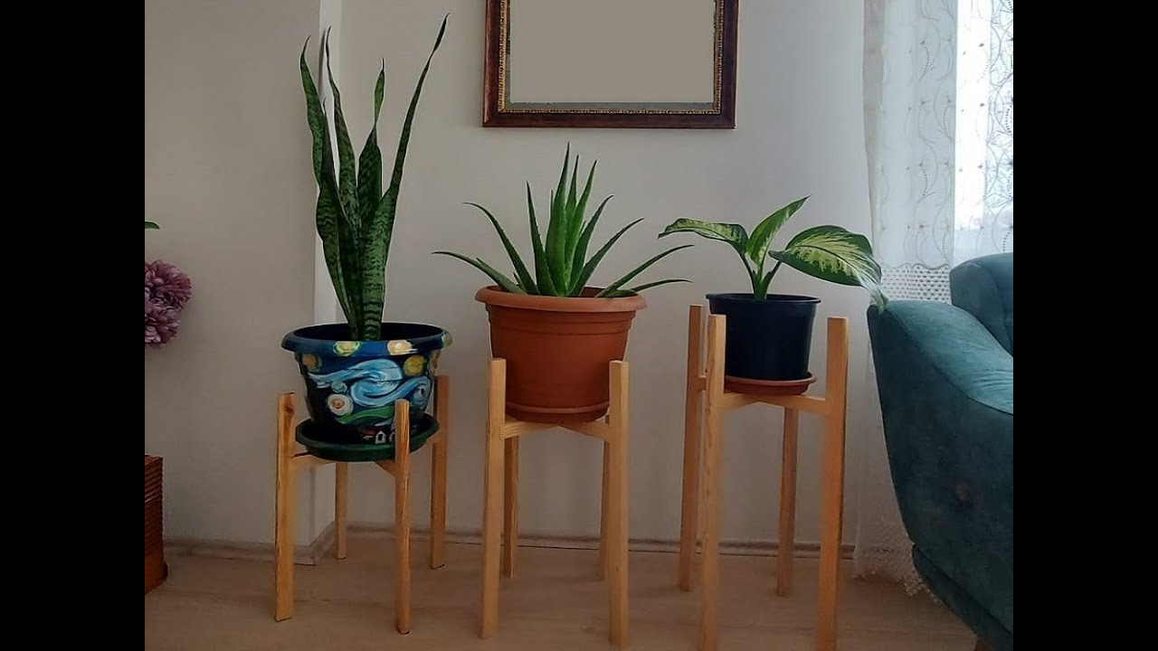 MODERN ÜÇLÜ ÇİÇEKLİK YAPIMI / MAKE A FLOWER POT / DIY WOODEN POT / saksı standı yapımı