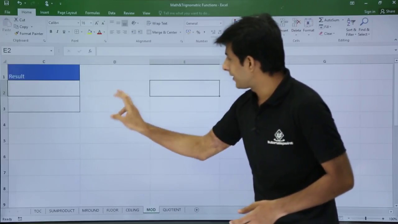 MS Excel - Maths & Trigonometry