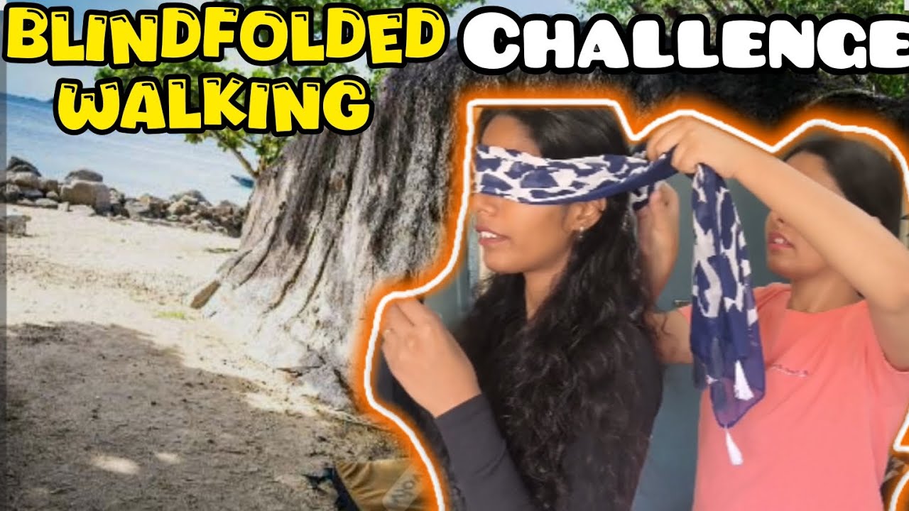 Blindfolded walking challenge with sister 🤣| vision lassie #trending #blindfolded #walkingchallege