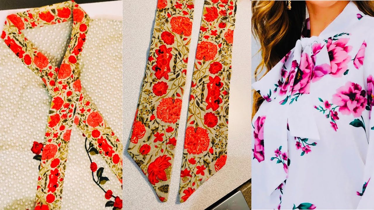 High neck tie collar design cutting and stitching
