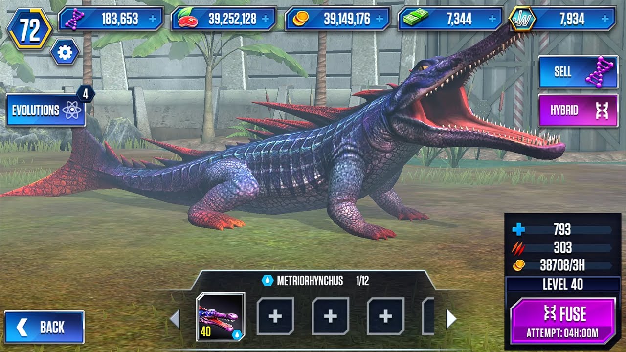 METRIORHYNCHUS MAX LEVEL 40 - Jurassic World The Game - (iOS, Android) Gameplay