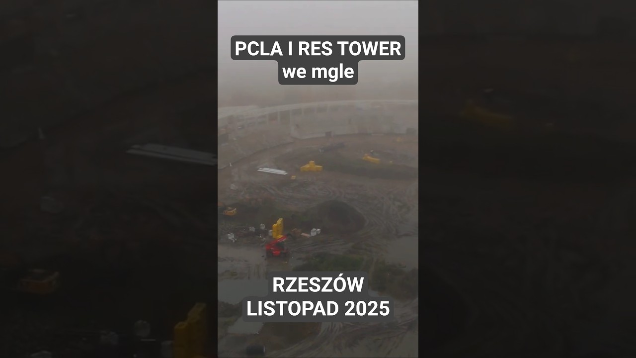 🏗️ Budowa PCLA i Res Tower mgłą spowita 🌫️ | #Rzesz&oacute;w we mgle okiem drona | 4K, listopad 2025