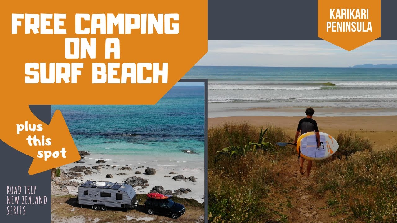 FREE CAMP ON A SURF BEACH | KARIKARI PENINSULA | KAYAKING | FREEDOM CAMPING | NEW ZEALAND
