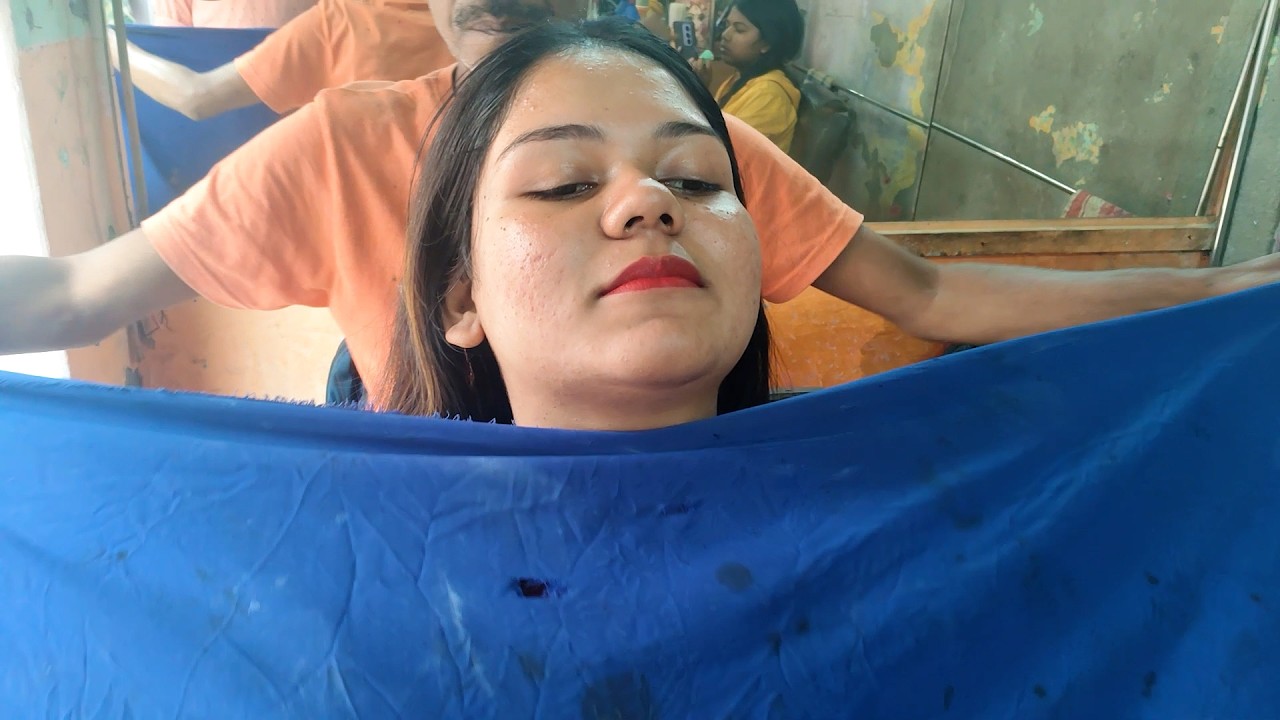 Will she visit again after this? Innocent girl shaved 3 times with nose trim and nape shave 🪒