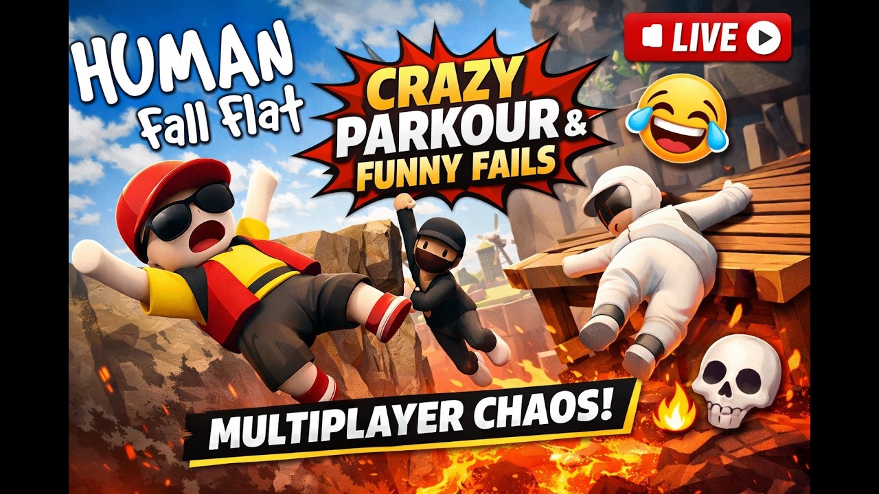 HUMAN FALL FLAT LIVE 🔴 FUNNY FAILS 😂MULTIPLAYER 🔥 #HumanFallFlat  #FunnyGaming #Zonex05 #LiveNow