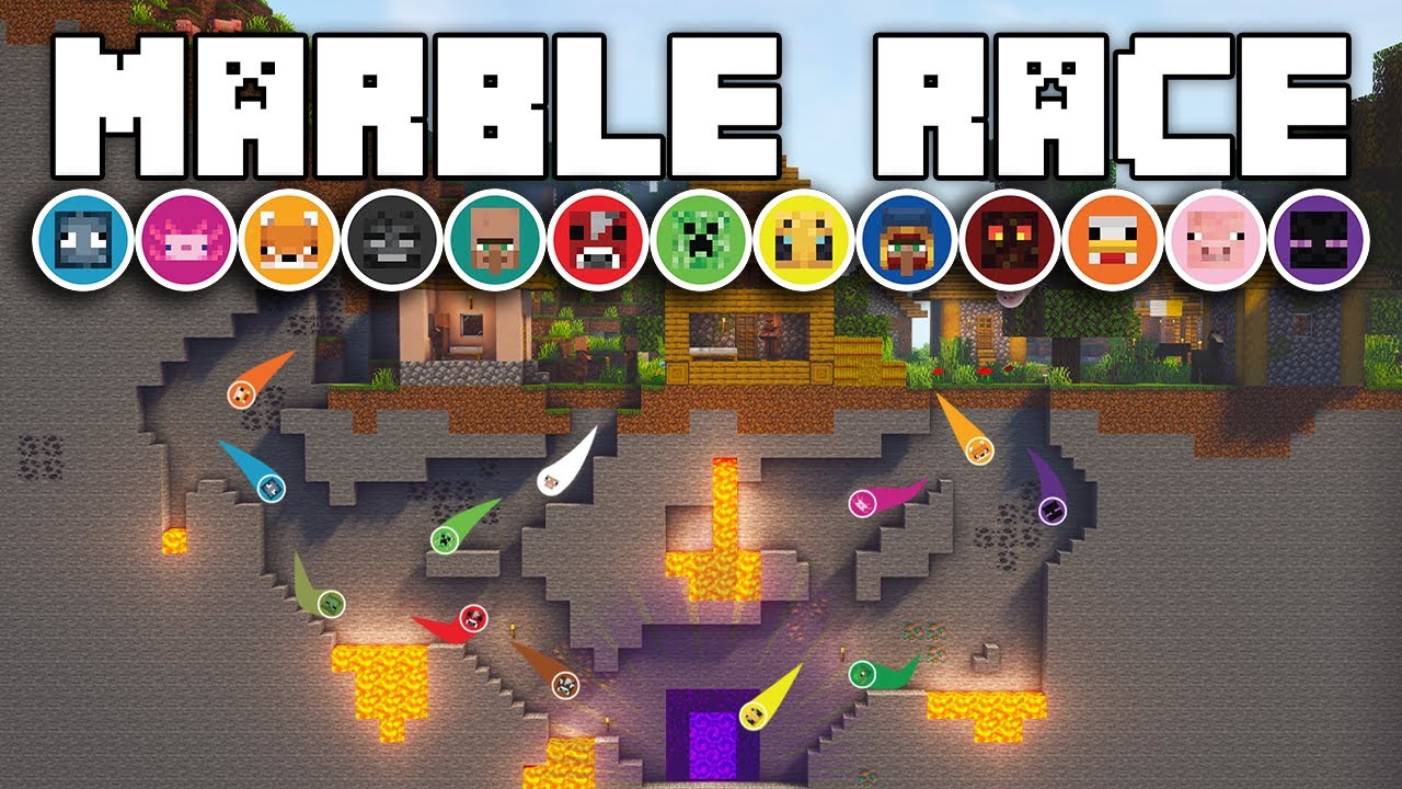 20 Minecraft Marble Race EP.1: First To The End Portal