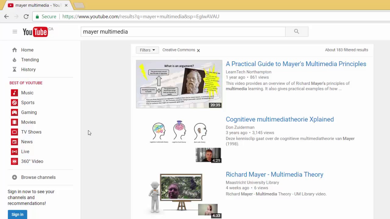 Finding Creative Commons Videos on YouTube