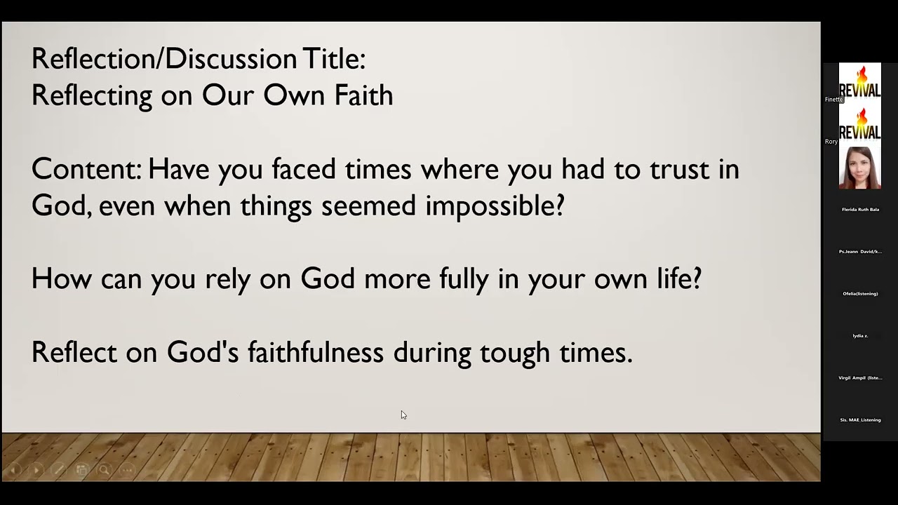 JANUARY 5/ TRUSTING GOD IN DIFFICULT TIMES | DSS. ZONA TANGCUANGCO