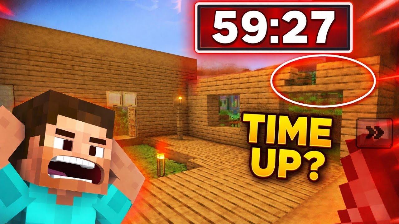 Tried to build something crazy in MINECRAFT TRIAL but this happened 😭.