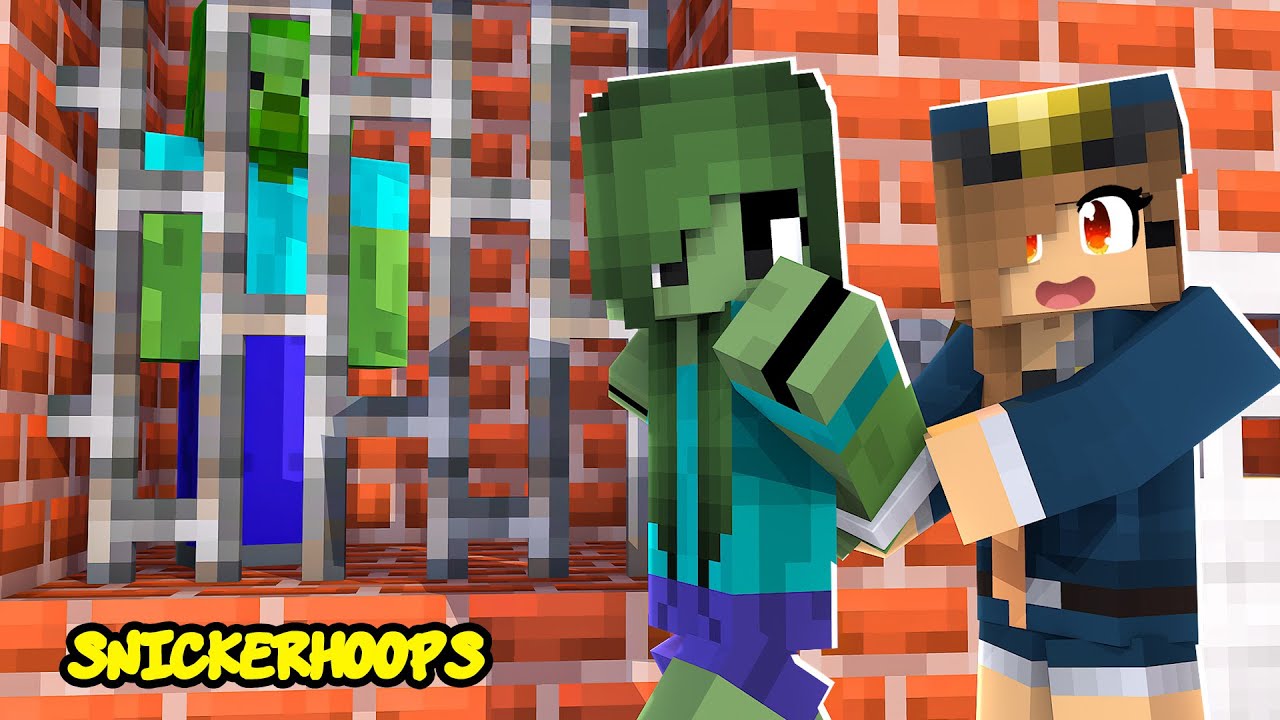 MINECRAFT Zombie Family ARRESTED | Minecraft Games | Snicker Hoops Gaming