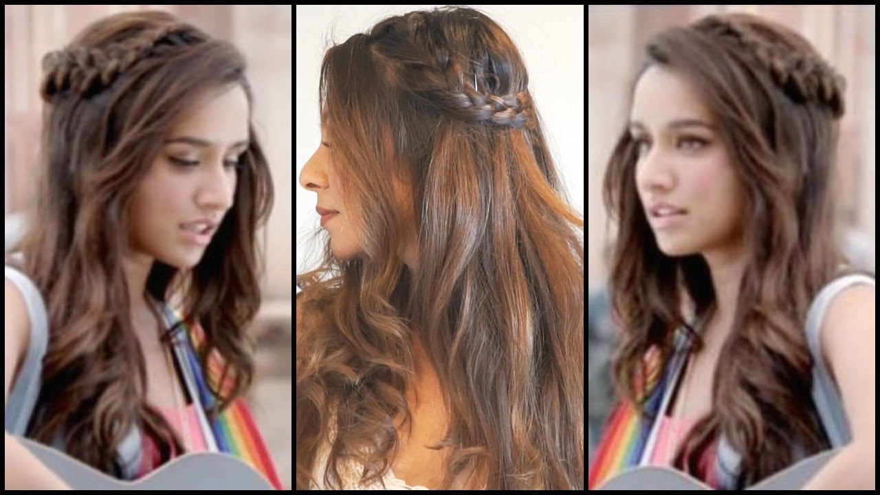 Side Braided Hairstyle For Medium Long Hair│Shraddha Kapoor Half Girlfriend EASY Wavy Hair Tutorial