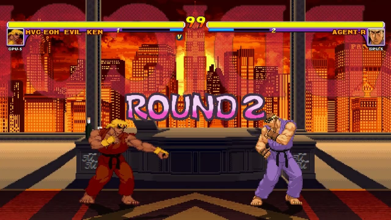 [EVIL KEN] VS [AGENT RYU] | Random MUGEN Battle | Retro Fighting Games