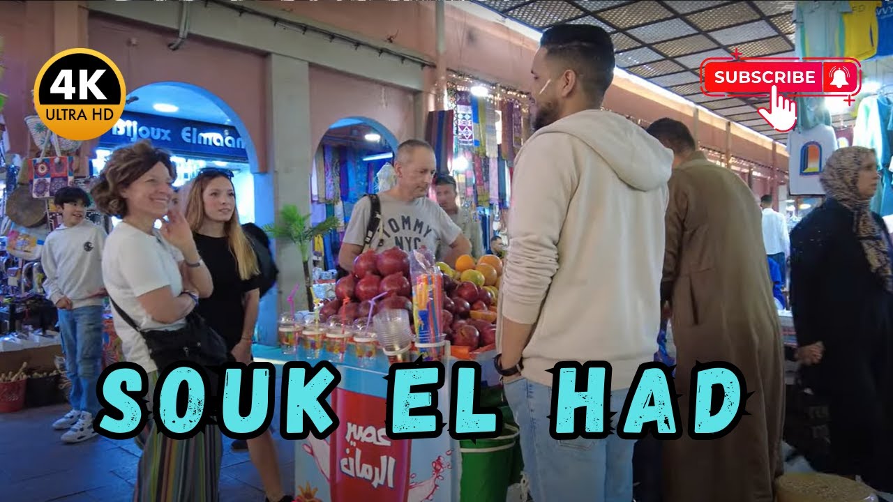 Visite Virtuelle de Souk El Had Agadir – Maroc 【4K, 60fps】جولة بسوق الأحد
