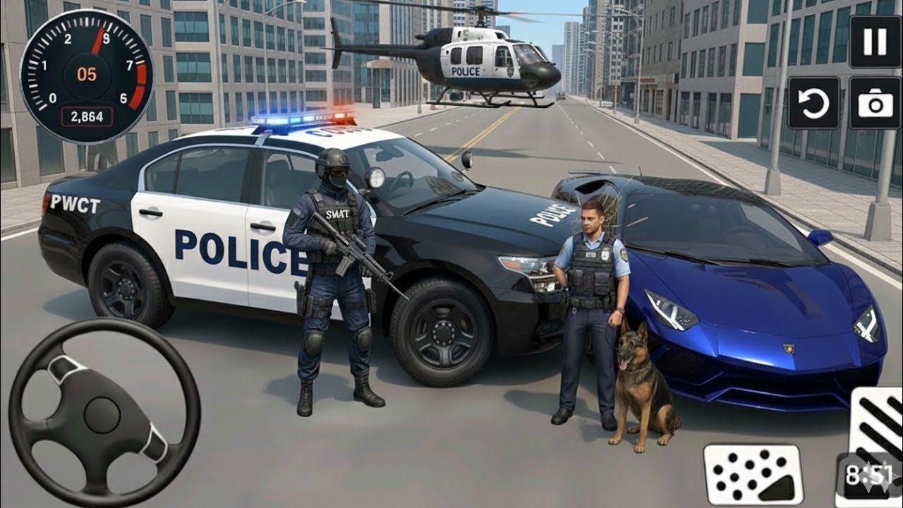 Police Car Chase Simulator 3D - Loses Control During Chase | Realistic Android Gameplay