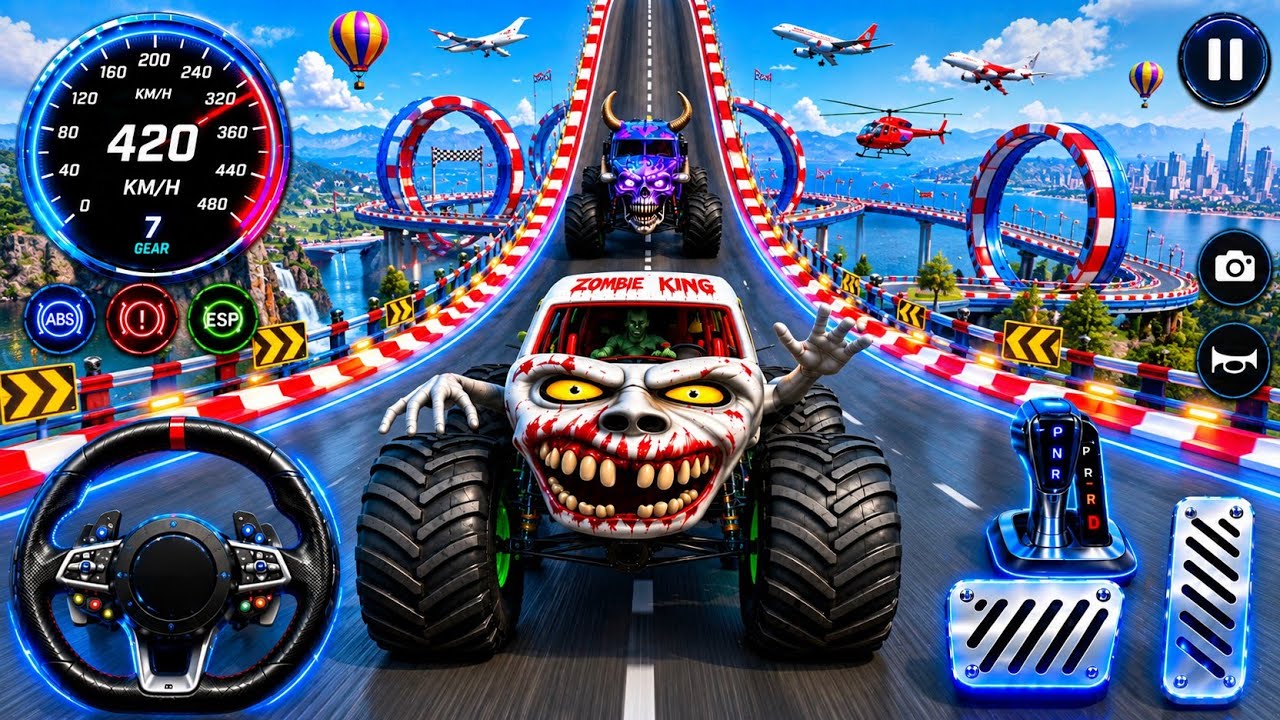 Monster Truck Mega Ramp Impossible Driver - Mega Ramp Car Stunt Master Simulator -Android Gameplay 