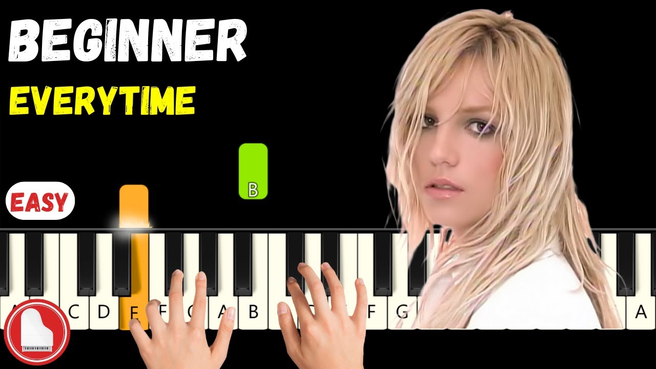 Everytime 💫 Britney Spears 💫 EASY Beginner Piano Tutorial (MIDI + Sheet Music)