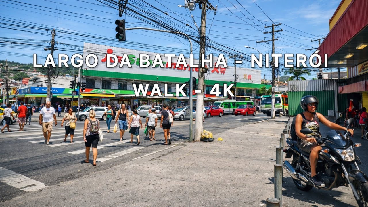 A VIDA PELAS RUAS DO LARGO DA BATALHA EM NITER&Oacute;I - RJ. [Walk-4K]