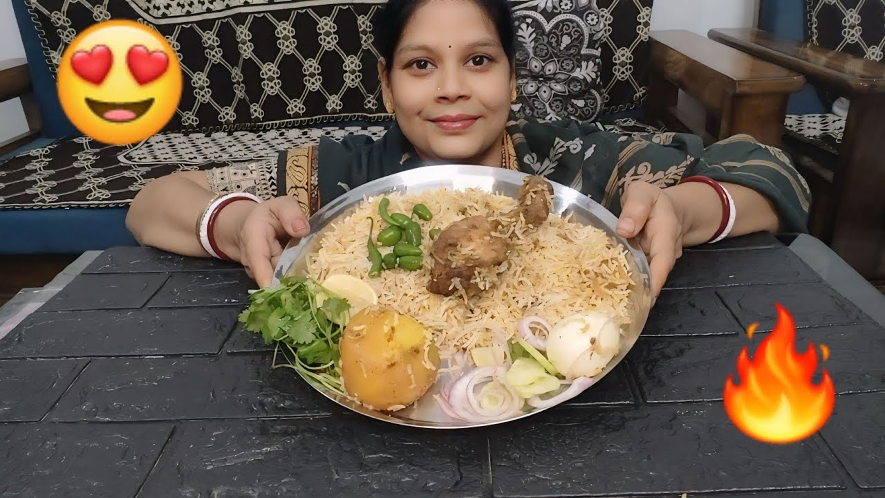 Chicken Biryani🔥🥵😋 #bigbites #biriyani #chicken #egg #mukbang #eattingshow #mutton #indiancuisine 