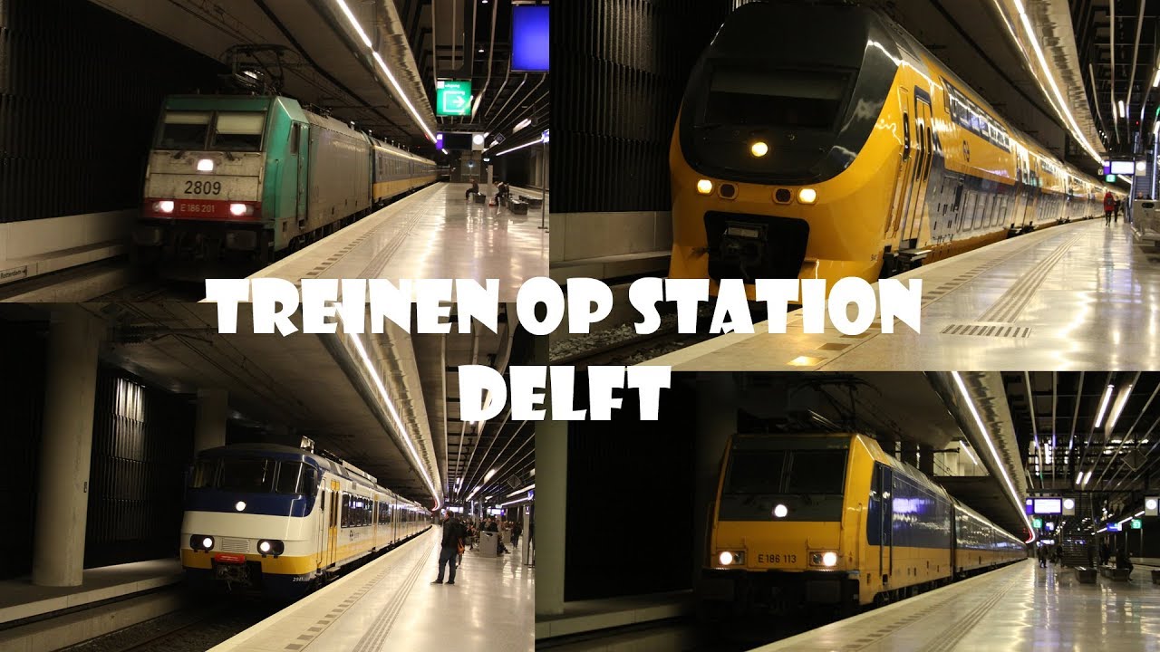 Treinen op station Delft - treinen compilatie - 4 januari 2018