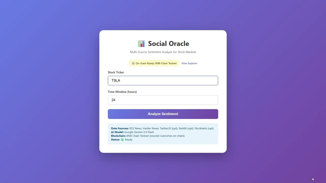 Social Oracle: AI-Powered Sentiment Analysis on BNB Chain