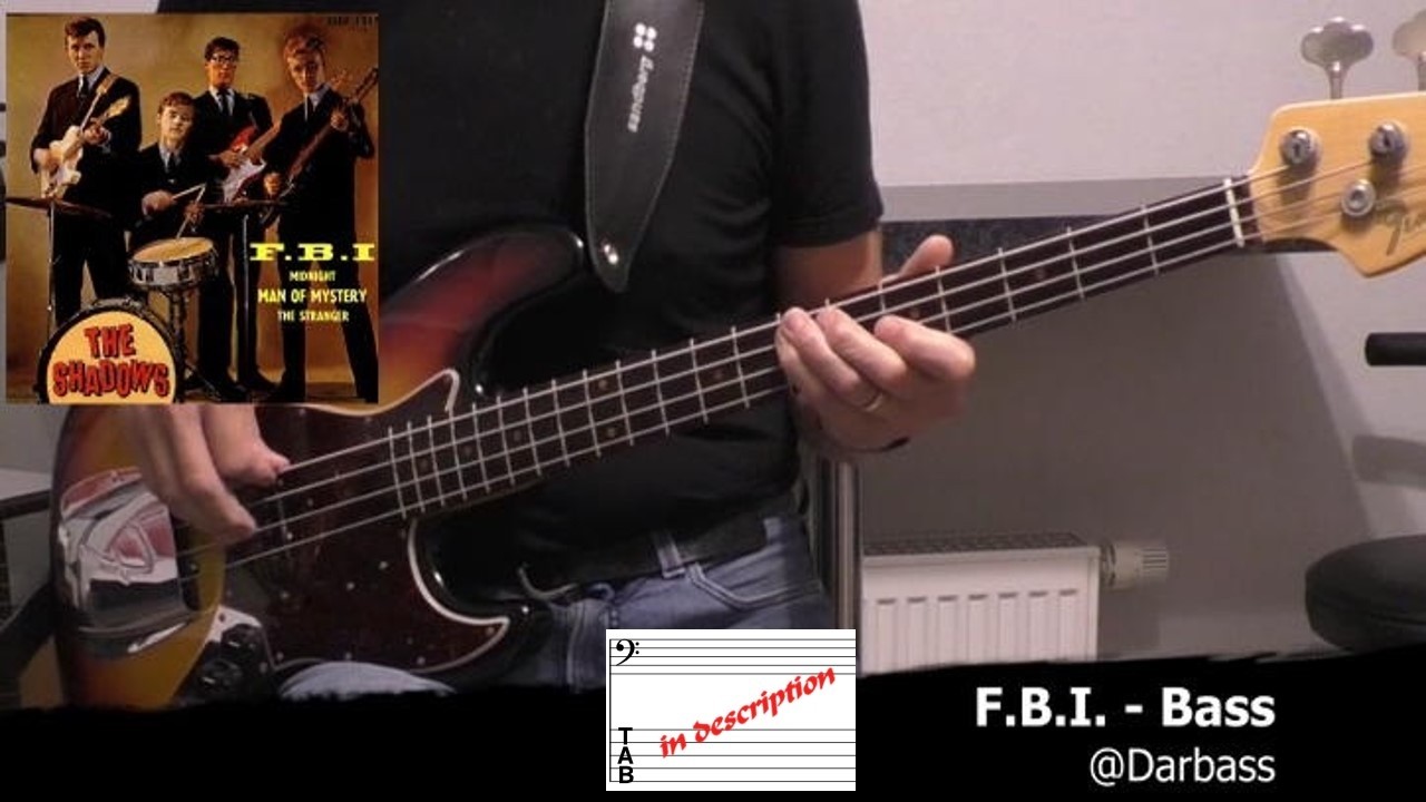 [The Shadows] F.B.I. - Bass Cover 🎧 (with bass tabs & chords pdf)