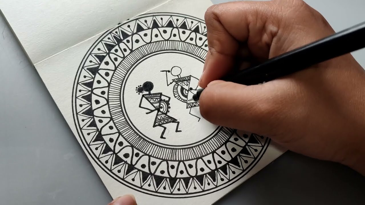 Step by step Warli Art for Beginners | How to draw Warli Art festival | Tribal Art Drawing Tutorial