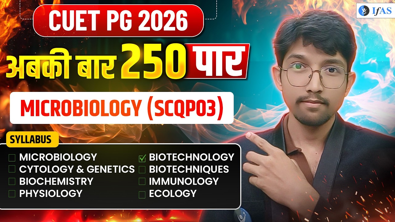 CUET PG Microbiology Preparation 2026 | Questions Practice | Unit 5: Biotechnology | IFAS