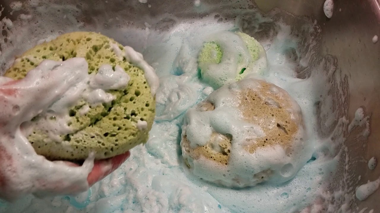 Full half hour of suds sponges and paste asmr