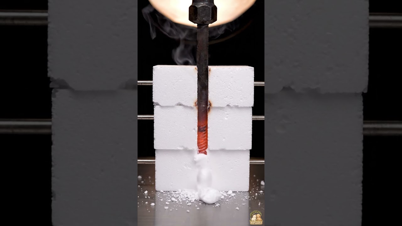 Perfect Melt Lines! Hot Iron Rod on Foam | Oddly Satisfying 4K