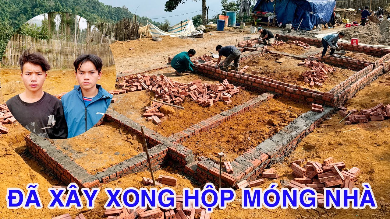 AE THỢ XÂY ĐÃ XÂY HOÀN THIỆN HỘP MÓNG NHÀ CỦA CHÁU TÙNG CHÁU BÁO MỒ CÔI