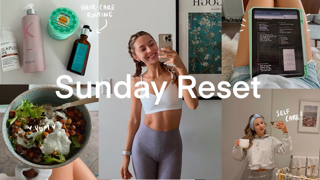 SUNDAY RESET ROUTINE | hair-care, planning, hot yoga, self-care, & more!