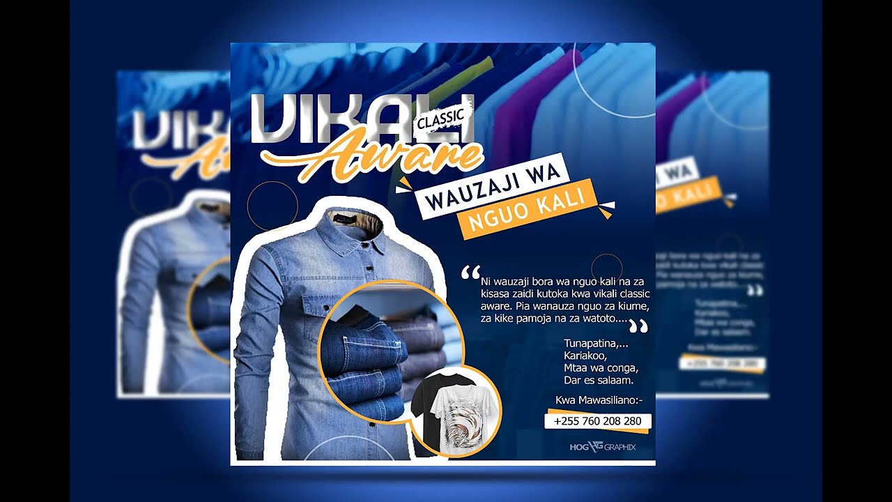 Jinsi ya kudesign poster ya duka la nguo kwenye adobe photoshop  how to design a