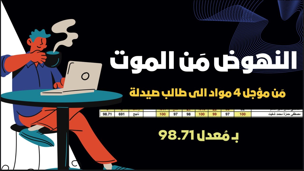 من تارك دراسة ومؤجل 4 مواد الى طالب كلية صيدلة جامعة حكومية