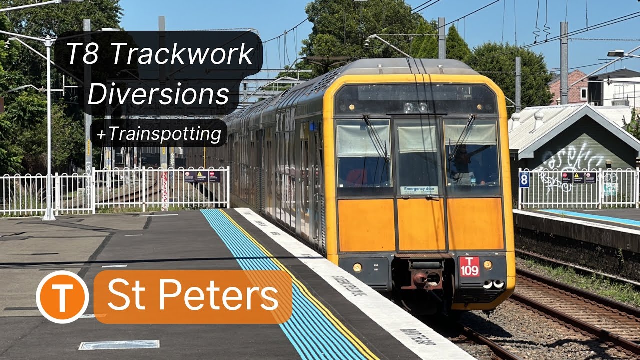 Sydney Transport Vlog 456: St Peters - T8 Trackwork Diversions