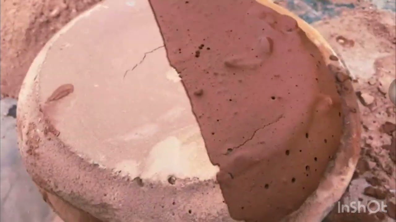 Asmr Red Mud Crumbling Dry And water yumy