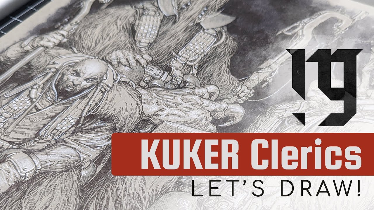 FUELSTAINS - KUKERI Clerics Drawing and Design timelapse process with a sci fi twist