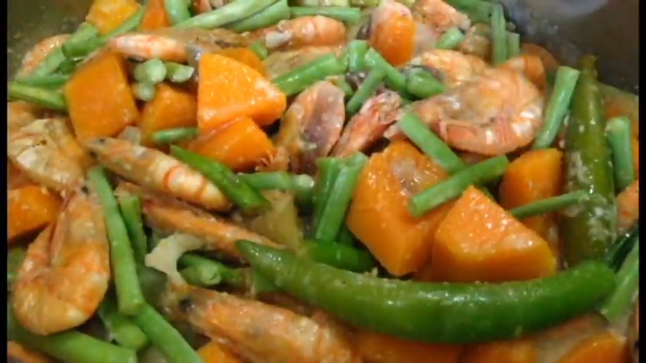 Ginataang Hipon na may Kalabasa at Sitaw with Tanglad Pinoy Recipe | Shrimp in Coconut Milk