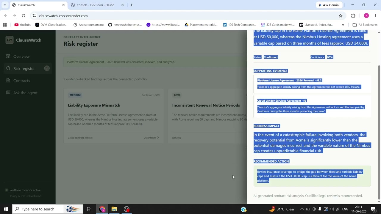 ClauseWatch - Contract Analysis Agent