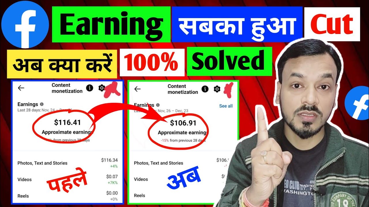 Facebook Dollar Cut गया क्या करें 😭 Facebook Earning Down Problem | Facebook Payment Failed