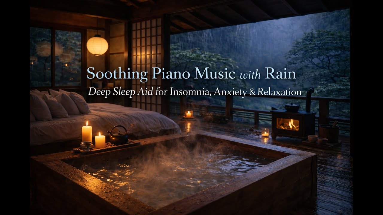 Soothing Piano Music with Rain – Deep Sleep Aid for Insomnia, Anxiety & Relaxation