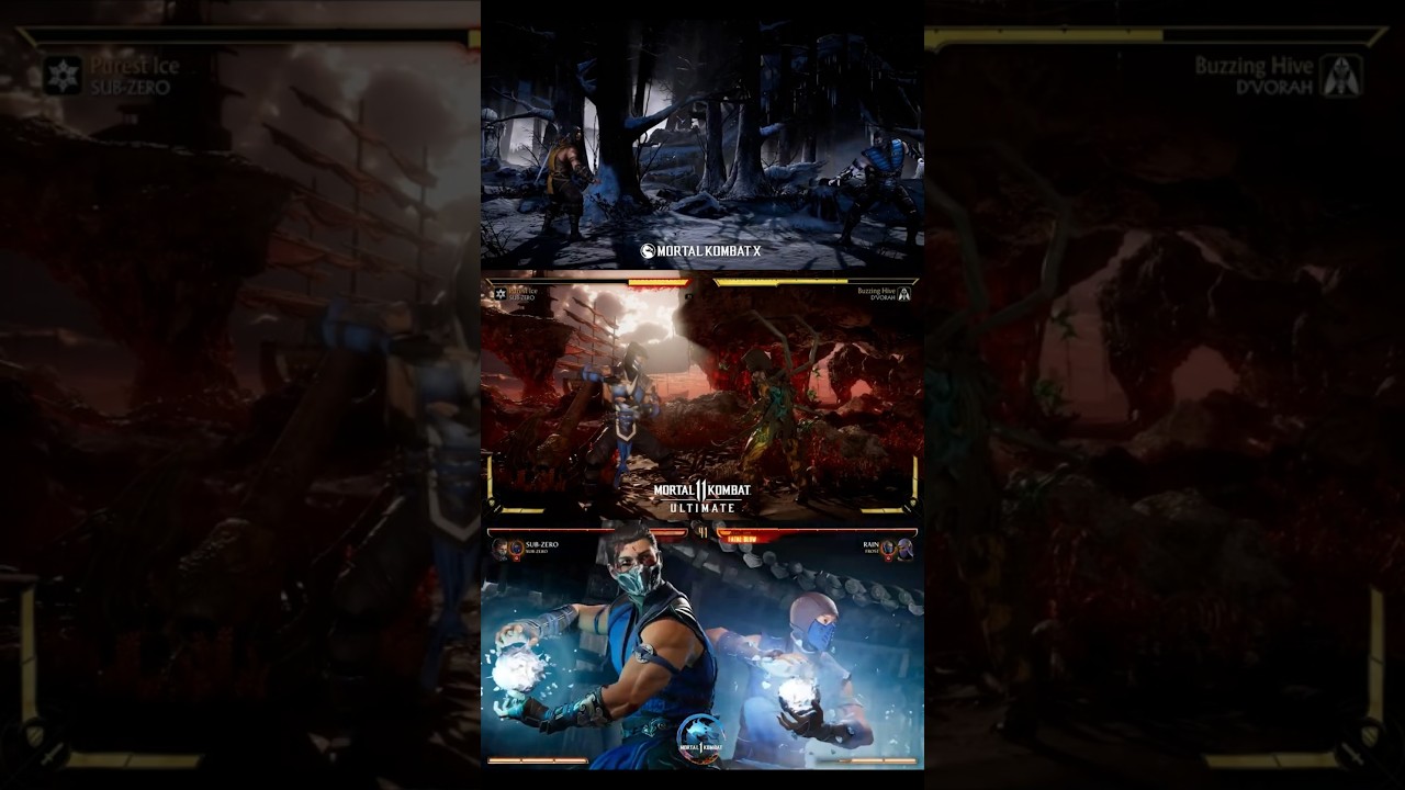 MKX vs MK11 vs MK1 - Sub Zero X-Ray & Fatal Blows Comparisons #subzero #shorts