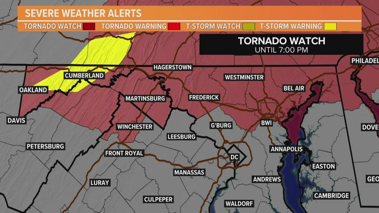 Tornado Watch for Winchester, Frederick and parts of West Virginia