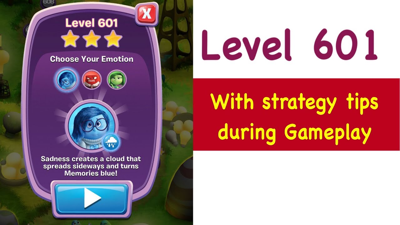 Inside Out Thought Bubbles Level 601 Tips and Strategy Gameplay Walkthrough Youtube No Boosters