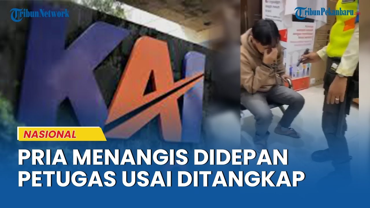 VIRAL, Pelaku Pelecehan Seksual terhadap Penumpang Kereta Api Menangis di Depan Petugas