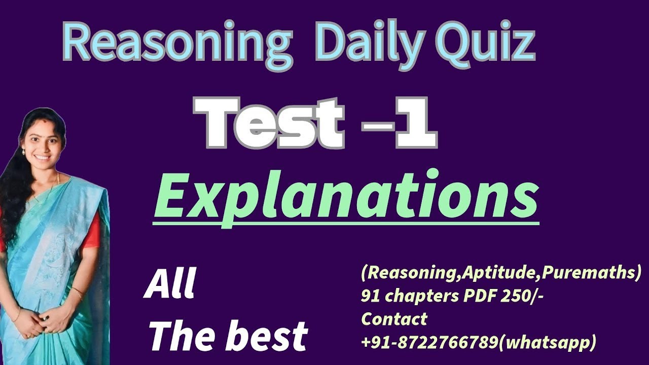 Test -1 //Daily Reasoning Quiz//Malleswari reasoning classes //free coaching
