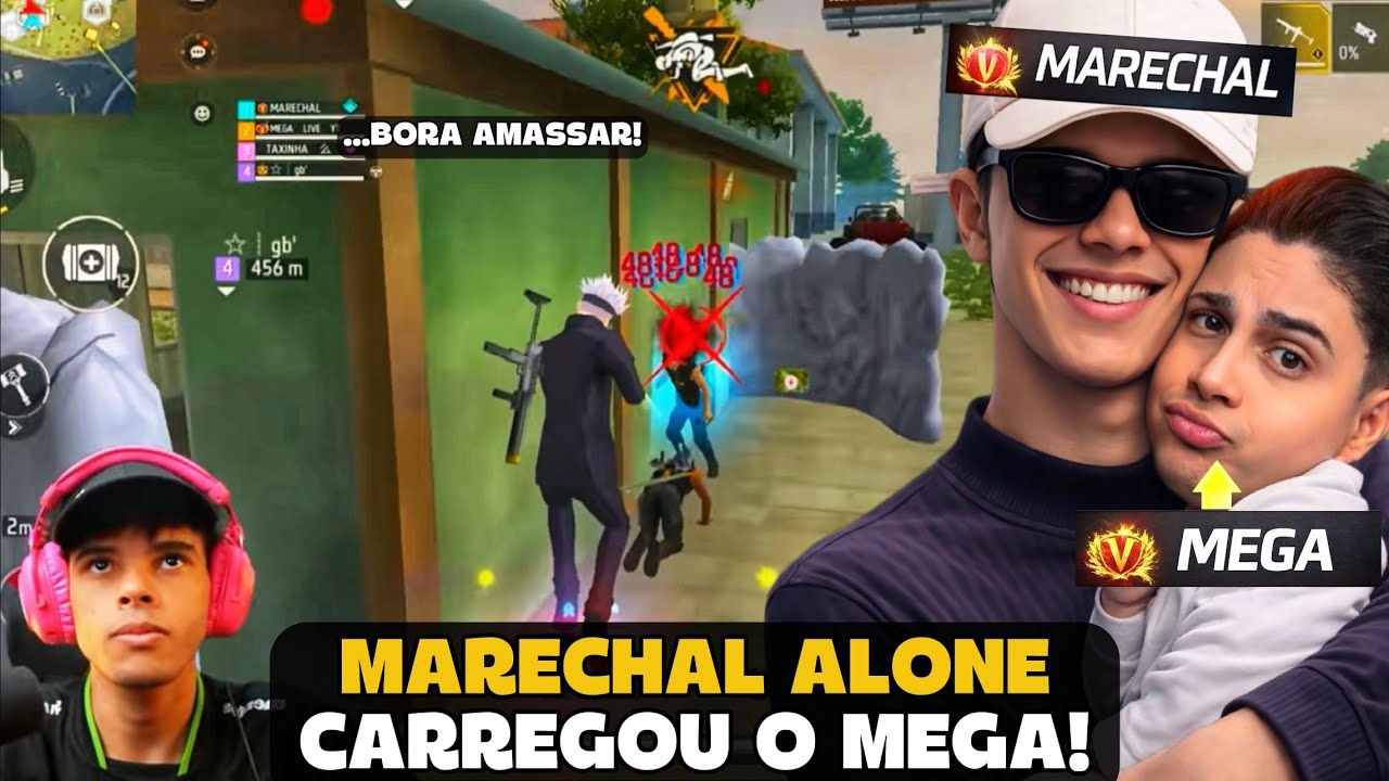 MARECHAL FOI PRO RUSHADÃO COM O MEGA E LIMPOU O MAPA NA RANK! FREE FIRE - MARECHAL HIGHLIGHTS