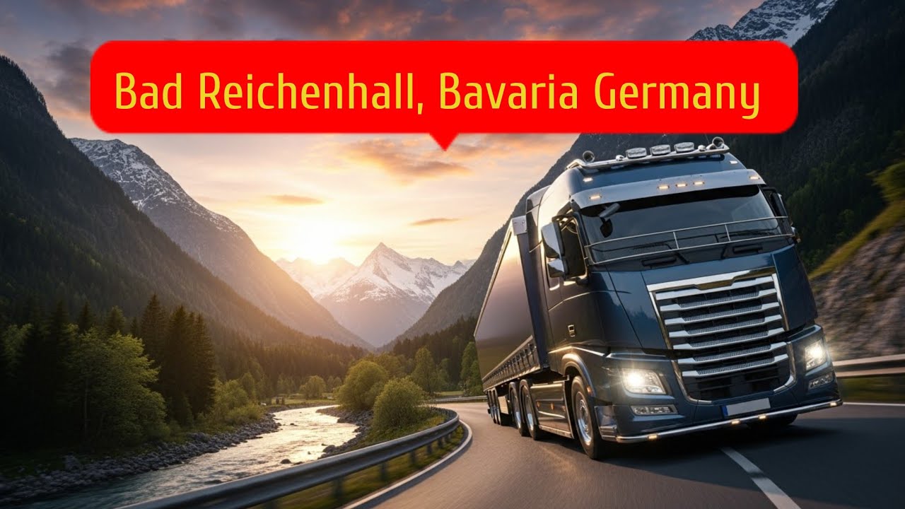 Bad Reichenhall, Bavaria, Germany road B21 Germany truck driver life