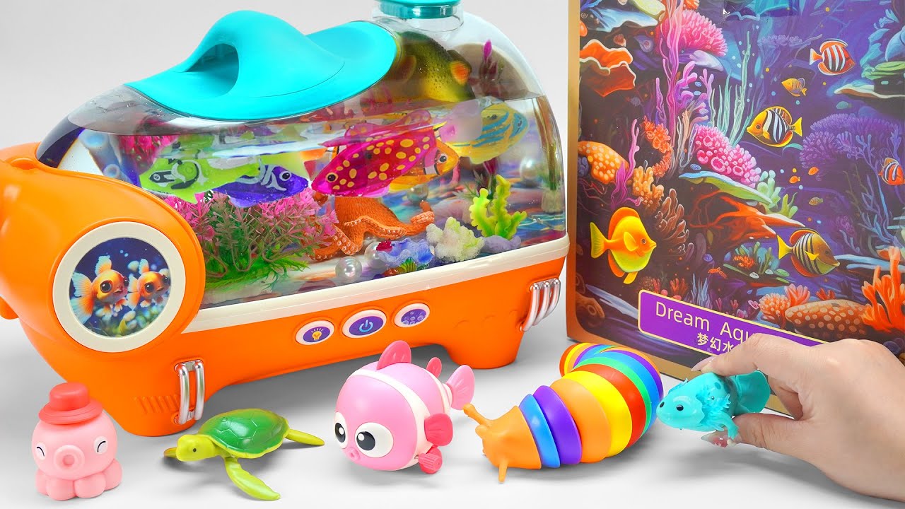 Satisfying Unboxing Light Robo Fishing Aquarium Playset