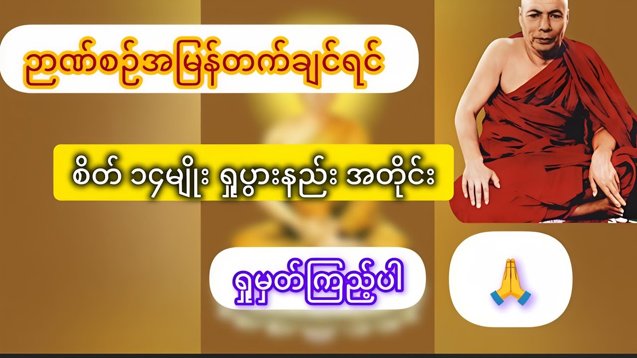 ဉာဏ်စဉ်အမြန်တက်ချင်ရင် ဒီလိုမျိုး ကျင့်ကြံအားထုတ်သင့်ပါတယ် #မိုးကုတ်ဆရာတော်ဘုရားကြီး #တရားတော်များ 